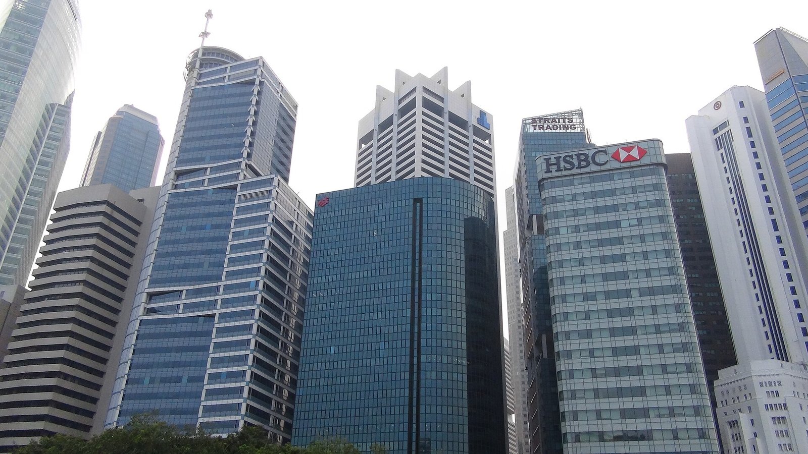 Rascacielos del distrito financiero de Raffles Place, en Singapur