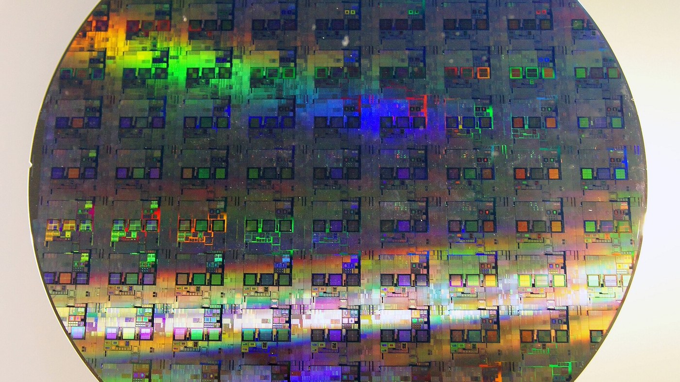 Oblea de silicio de 12 pulgadas usada en la fabricación de semiconductores